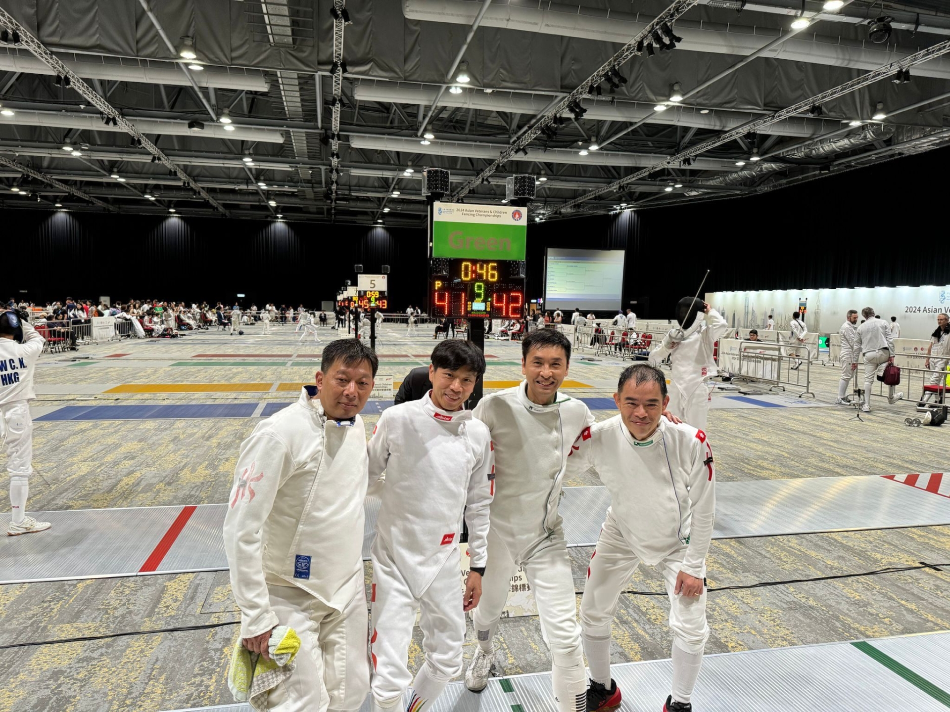The 2024 Asian Veteran Fencing Championships were held in Hong Kong,
where Chuen and his teammates worked seamlessly to achieve excellent
results on their home turf.