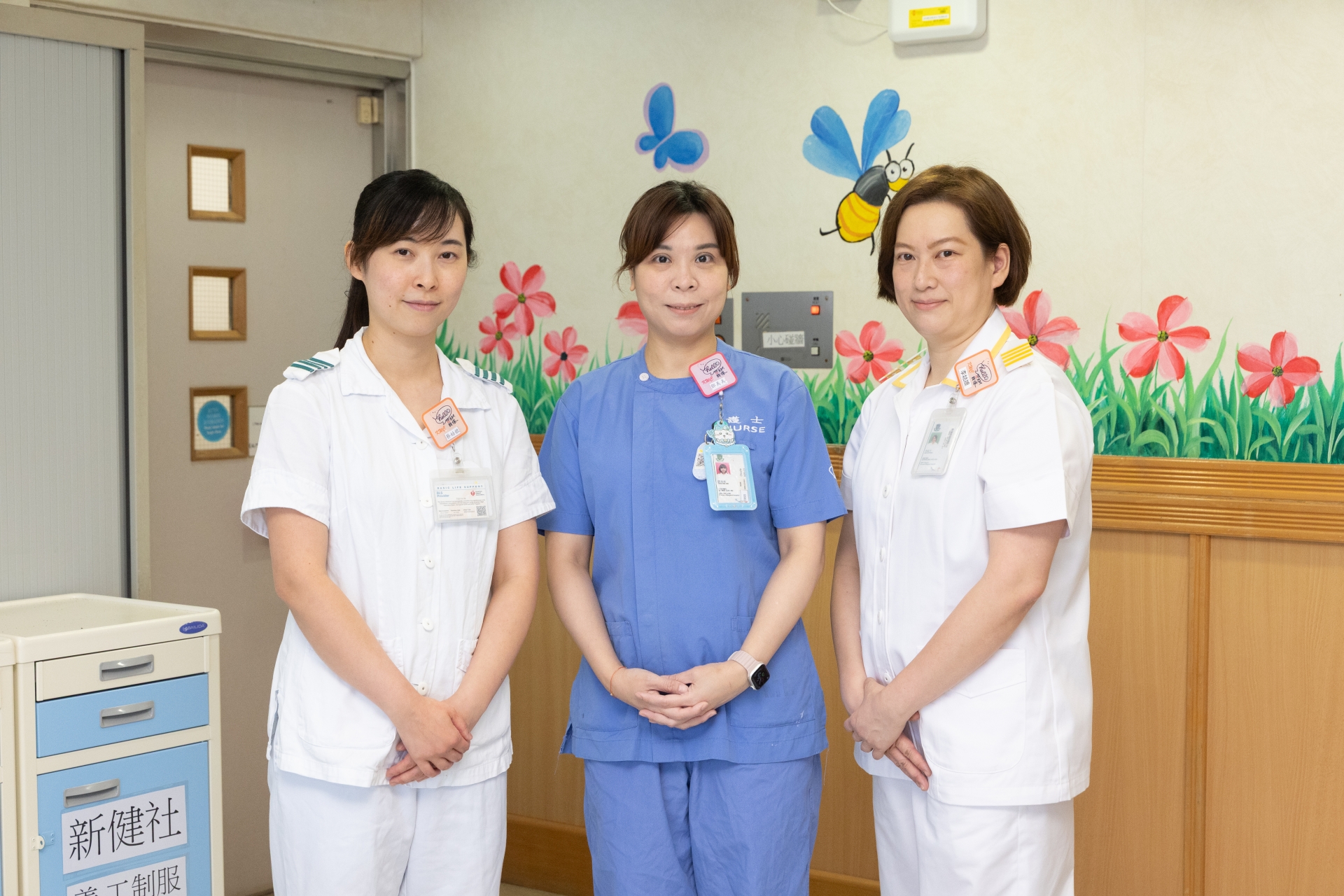 (From left) Advanced Practice Occupational Therapist Tsoi Yin-ni, Advanced Practice Nurse Tang Mei-mei and Advanced Practice Physiotherapist Lee Kai-fong say the training programme has been widely welcomed and helps build mutual trust between patients and colleagues.
